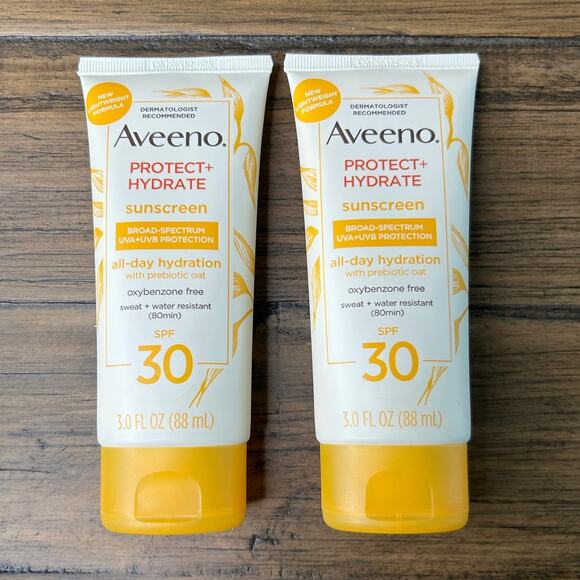 Aveeno Protect + Hydrate SPF 30 Broad Spectrum Sunscreen LOT of 2, 3.0 Fl Oz - Picture 7 of 7